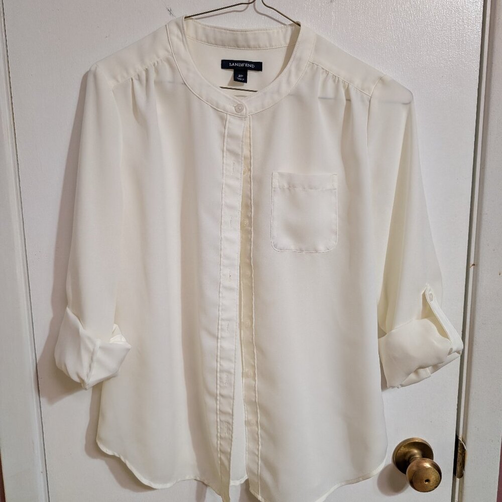 Petite cream blouse